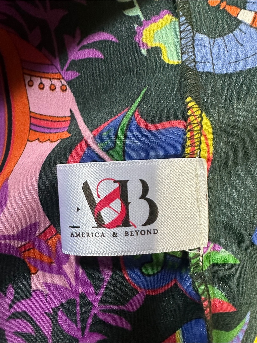 America & Beyond Floral & Elephant Print Kimono Cover Up with Sequin Trim M - Picture 9 of 10